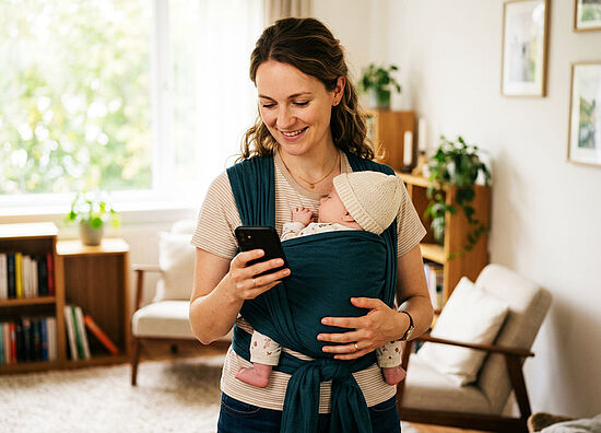 Baby oder Smartphone im Blick?